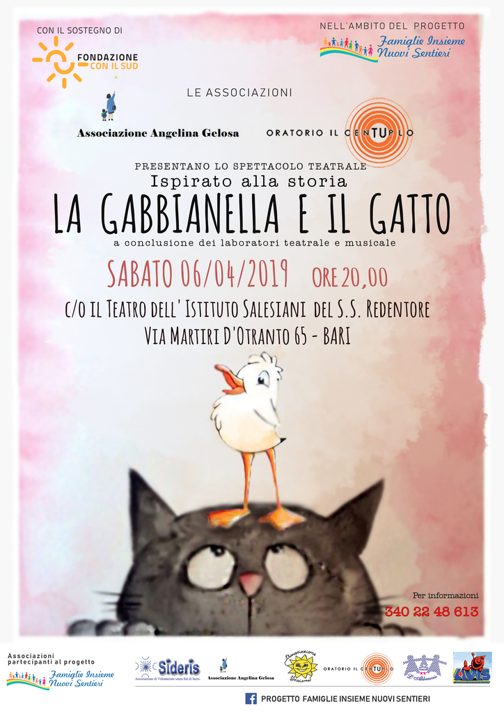 locandina spettacolo teatrale ispirato a la storia La gabbianella e il gatto