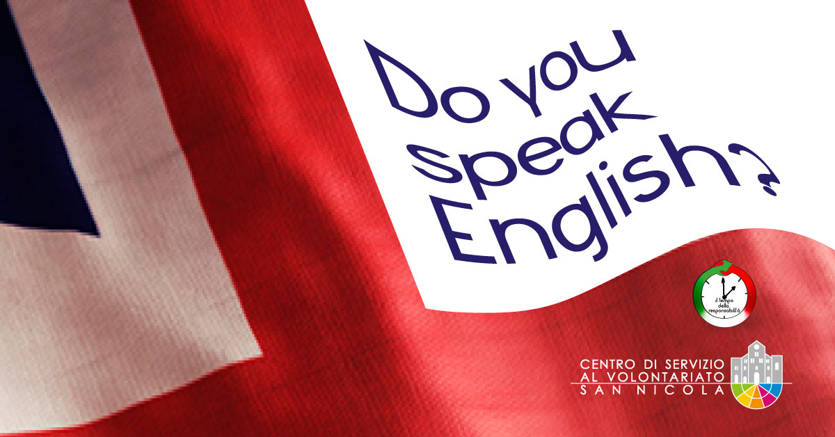 Banner Do you speak English - video lezioni per volontari