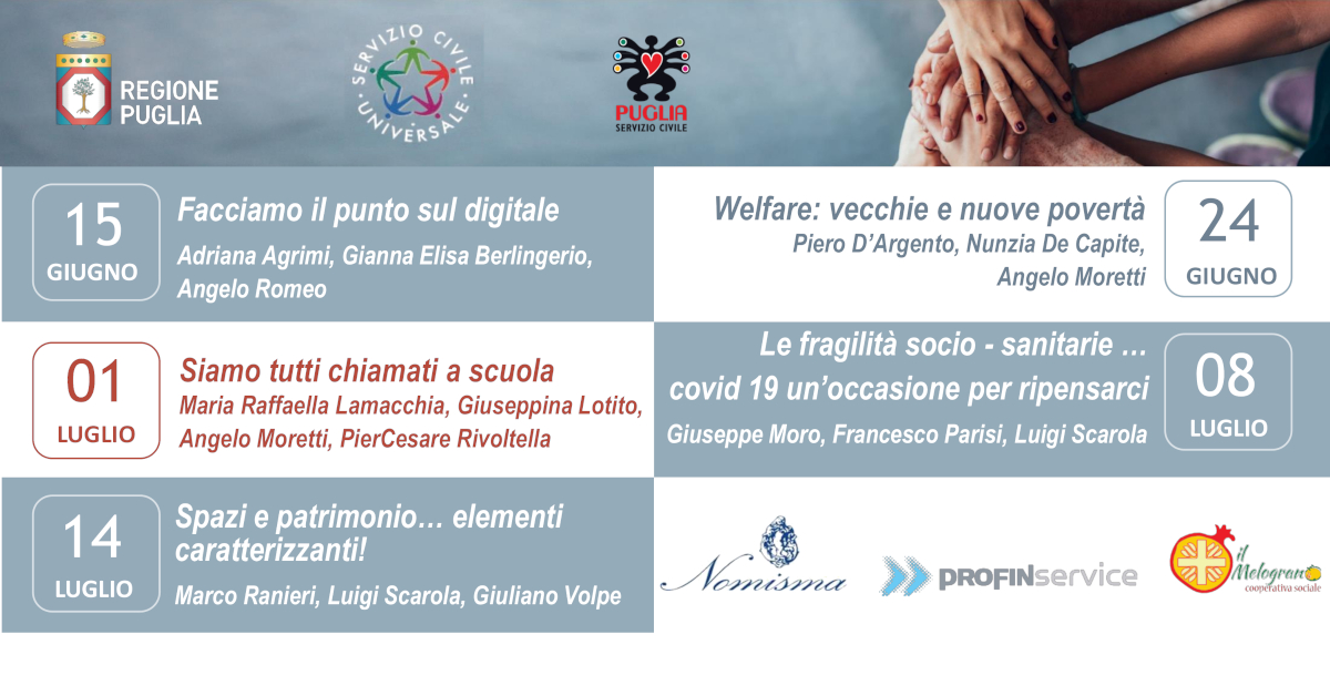 Banner webinar Siamo tutti chiamati a scuola Regione Puglia SCU