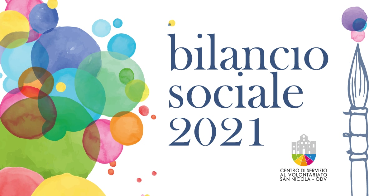 Banner Bilancio sociale 2021 Centro di Servizio al Volontariato San Nicola – OdV