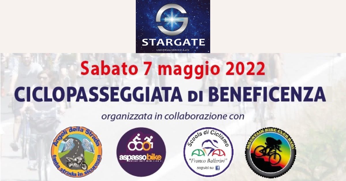 Banner Ciclopasseggiata di beneficenza Stargate Universal Service ADV