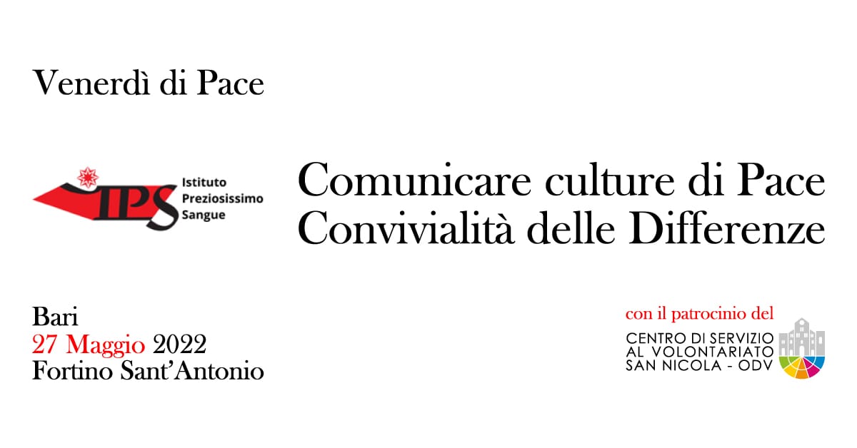 Banner Comunicare culture di Pace Convivialità delle Differenze Istituto Preziosissimo Sangue
