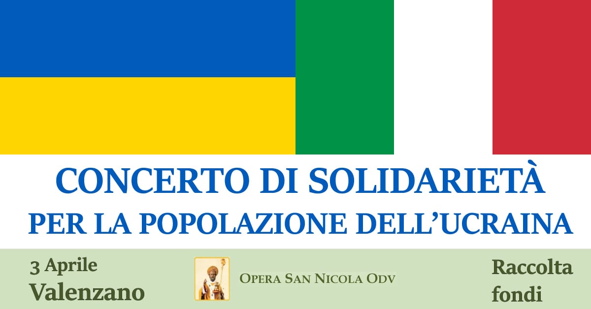 Banner Concerto di solidarietà per la popolazione Ucraina Opera San Nicola OdV
