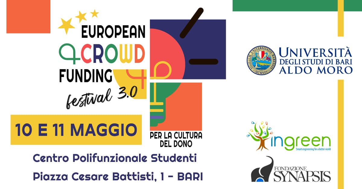 Banner European Crowdfunding Festival Università degli Studi di Bari Aldo Moro