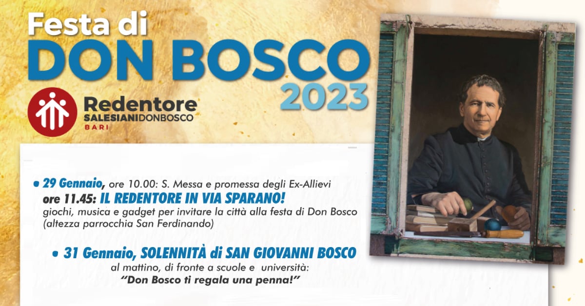 Banner Festa di Don Bosco 20223 Come lievito nella famiglia umana oggi