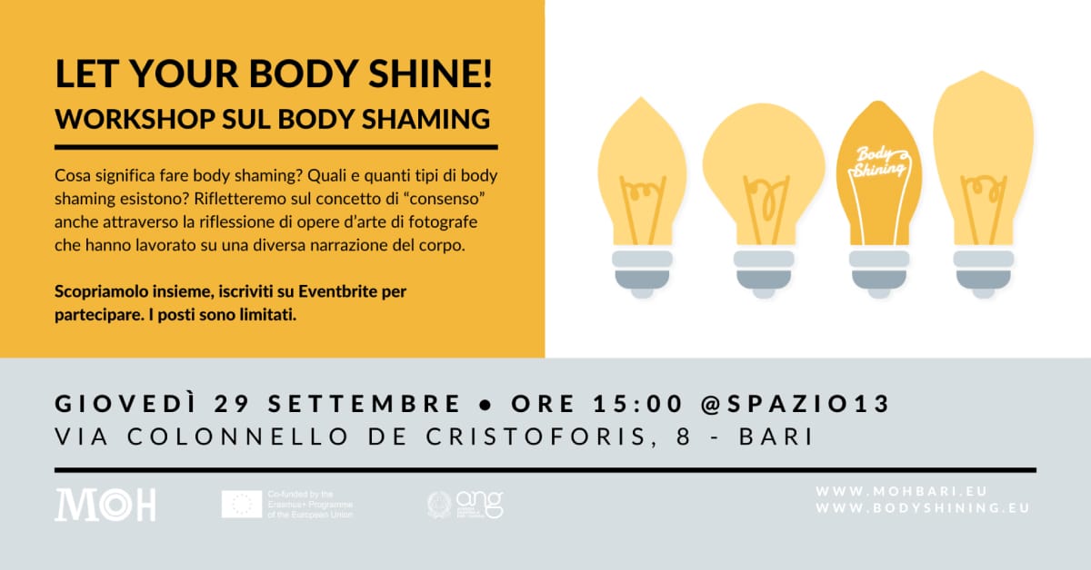 Banner Let your body shine workshop sul body shaming 2022