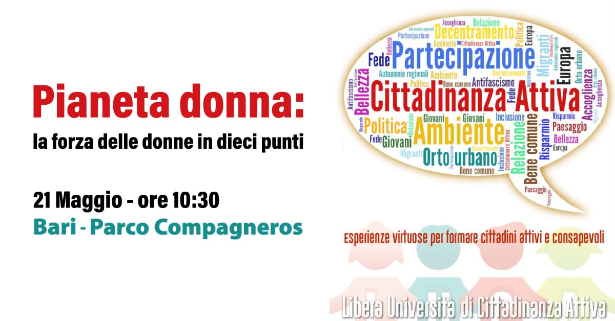 Banner Libera Università Cittadinanza Attiva Pianeta Donna