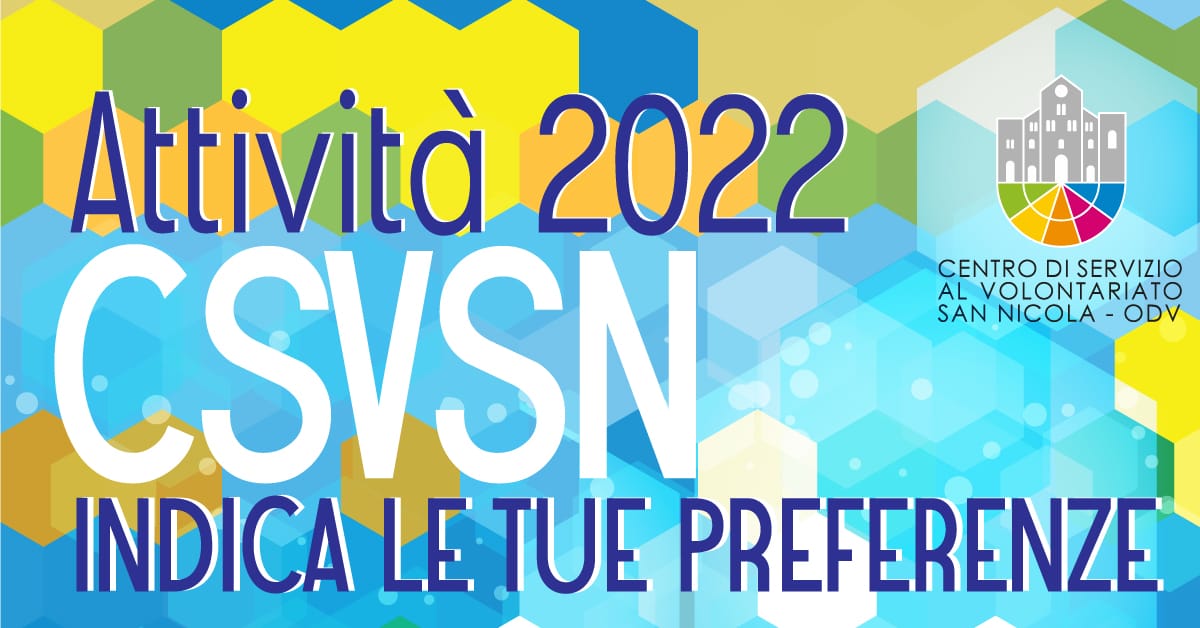 Banner Manifestazione di interesse Attività CSV San Nicola 2022