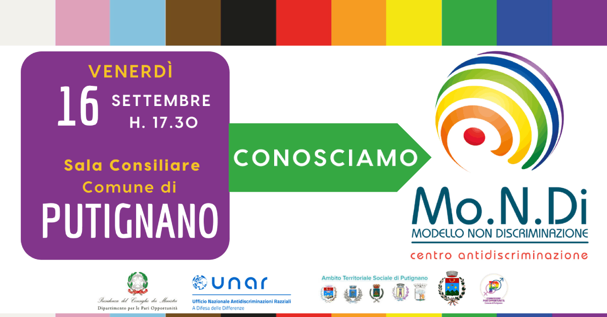 Banner Mo.N.Di. centro LGBTQI+ presentazione Putignano