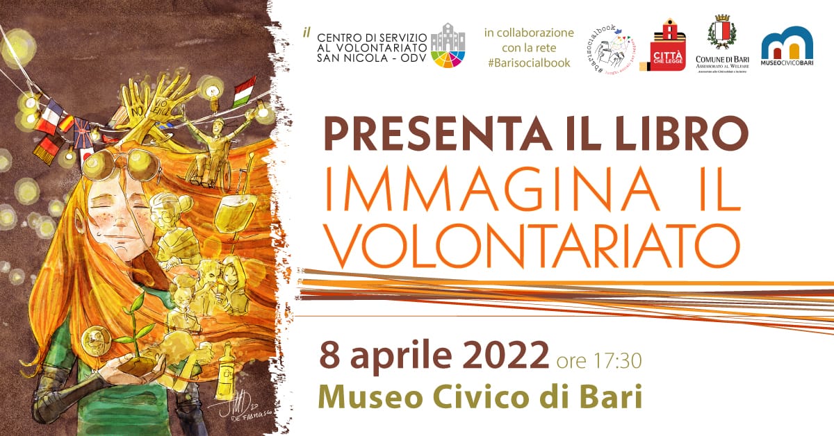 Banner Presentazione Libro Immagina il Volontariato CSV San Nicola rete Bari Social Book