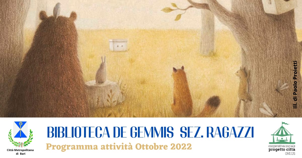 Banner Programma Ottobre Biblioteca De Gemmis Ragazzi 2022