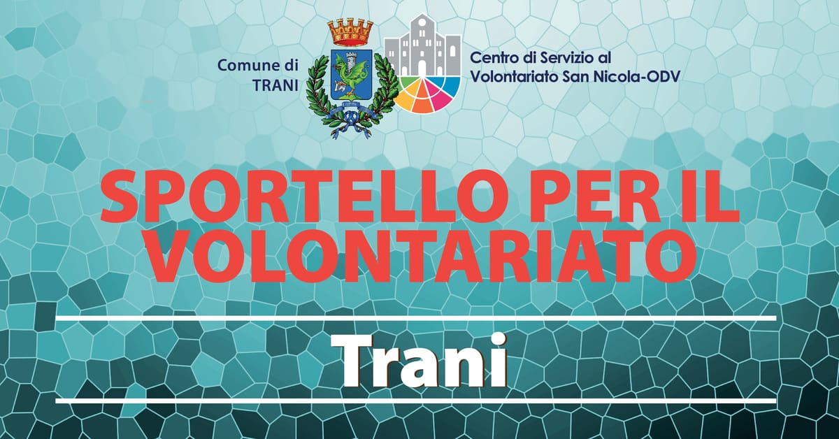 Banner Sportello per il Volontariato CSV San Nicola Trani 2021