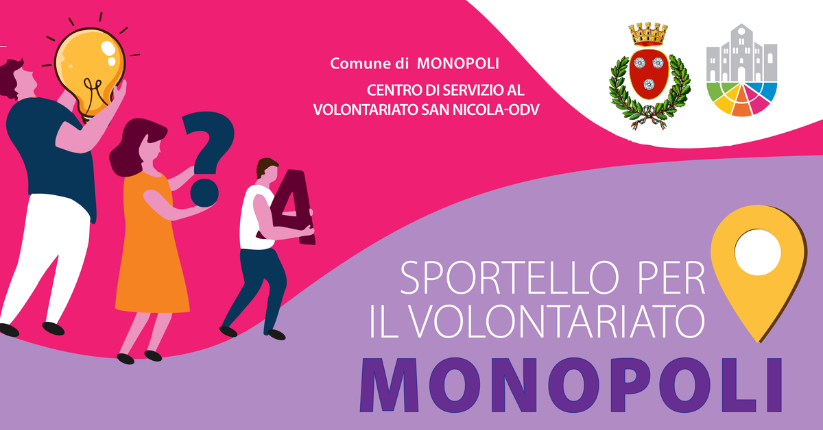 Banner Sportello per il Volontariato Monopoli 2023 CSV San Nicola