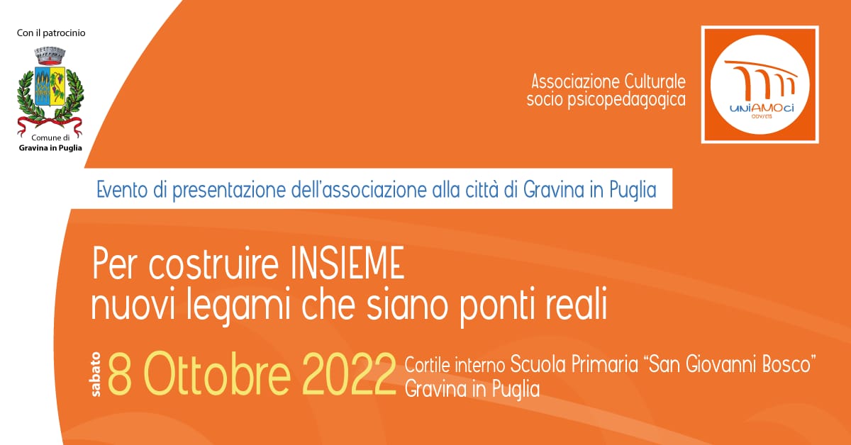 Banner Uniamoci si presenta Gravina in Puglia 2022