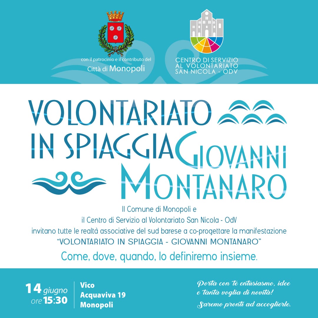 Banner co-progettiamo Volontariato in Spiaggia Giovanni Montanaro 2022