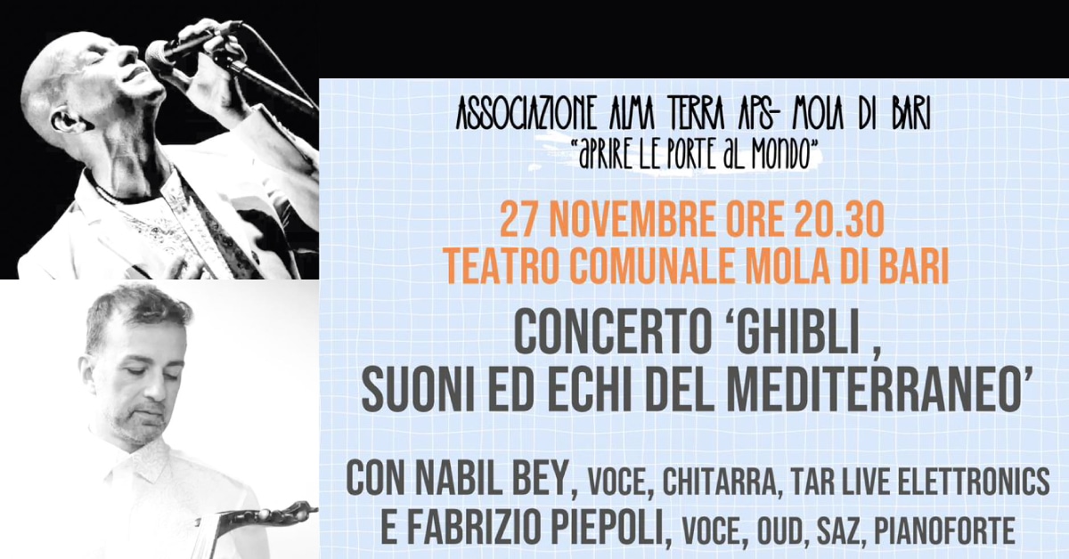 Banner concerto Ghibli suoni echi Mediterraneo Alma Terra APS
