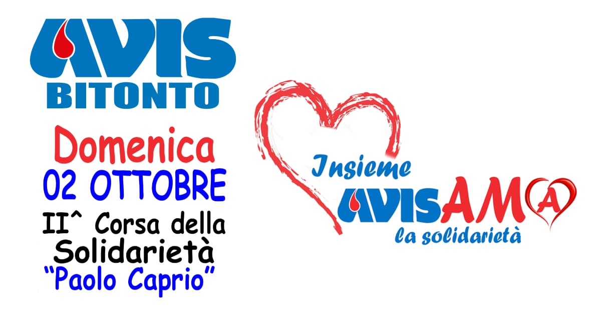 Banner corsa della Solidarietà Paolo Caprio AVIS Bitonto 2022