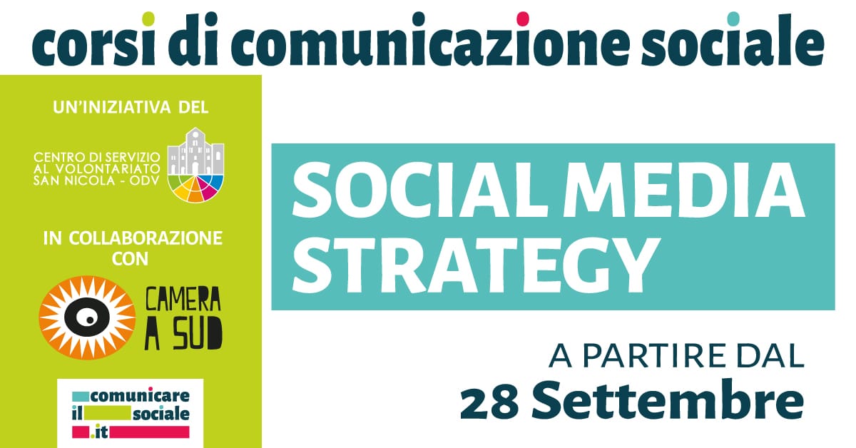 Banner corso Social Media Strategy CSVSN Camera a Sud 2022