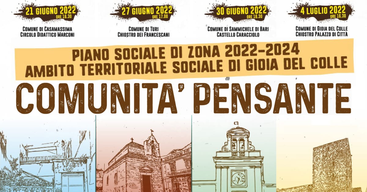 Banner date Piano Sociale Zona Ambito Territoriale Gioia del Colle 2022
