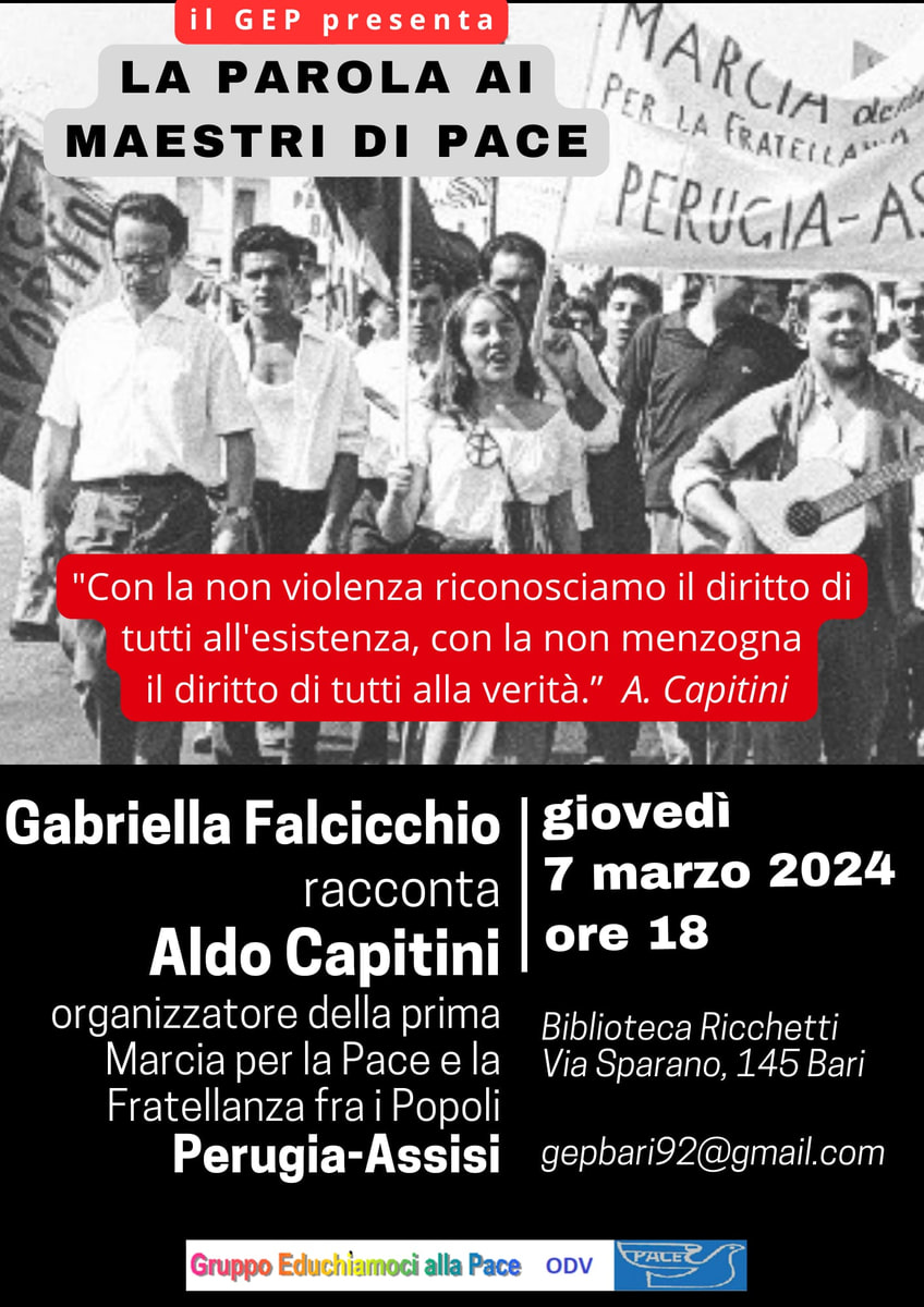 GEP La parola ai maestri di pace Aldo Capitini Gabriella Falcicchio