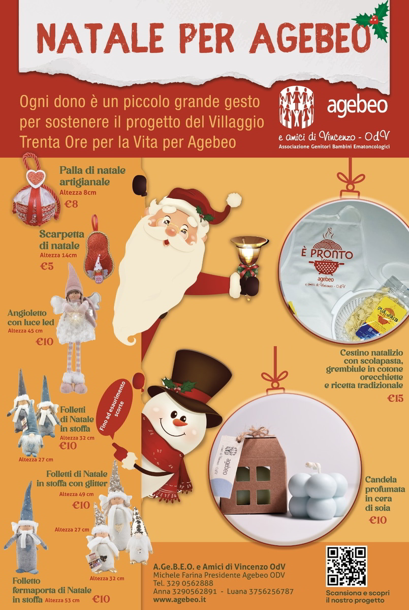 Locandina Agebeo Campagna natalizia Gadget