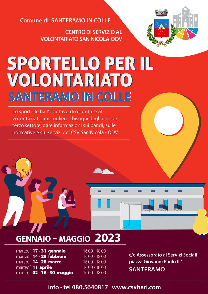 Locandina Sportello per il Volontariato Santeramo in Colle 2023