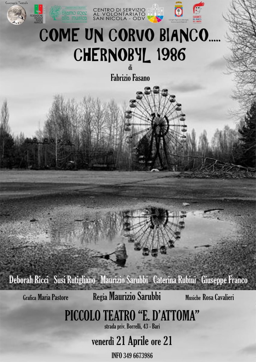 Locandina spettacolo teatrale Come un corvo bianco Chernobyl 1986