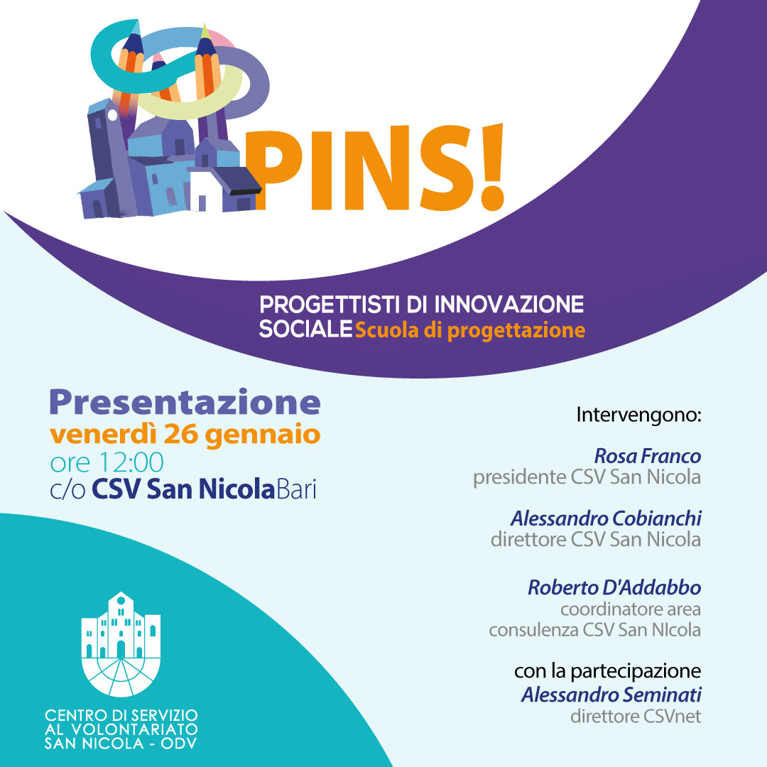 Presentazione PINS Scuola Progettisti CSV San Nicola