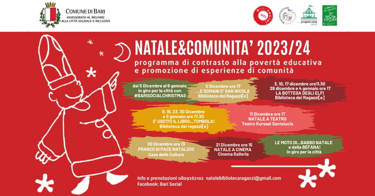 banner Natale & Comunità 2023 Assessorato Welfare Bari 2023