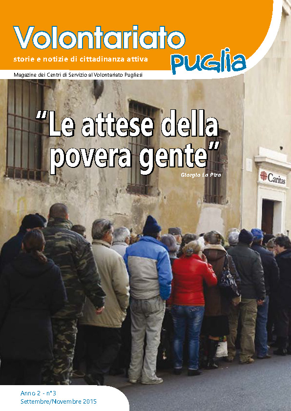 copertina Volontariato Puglia Settembre 2015: Le attese della povera gente
