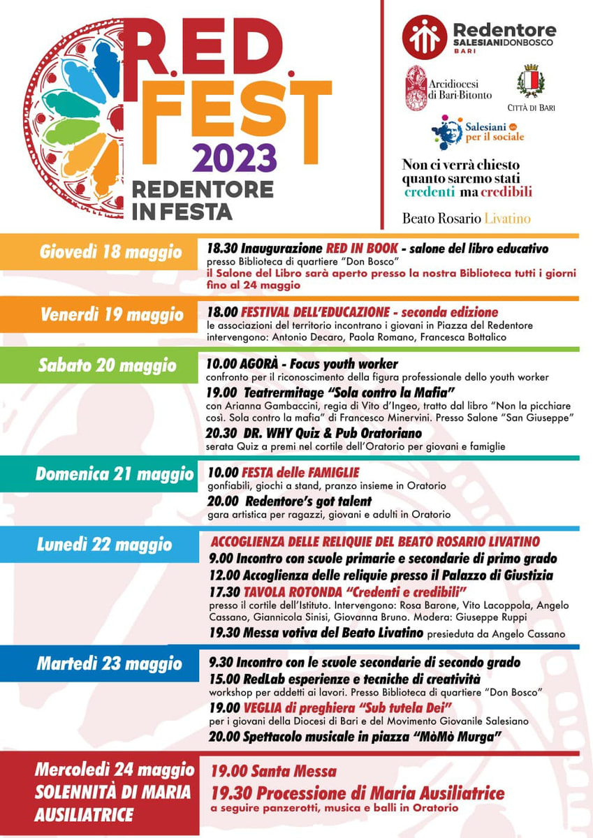 locandina Red Fest 2023 Redentore in Festa Bari