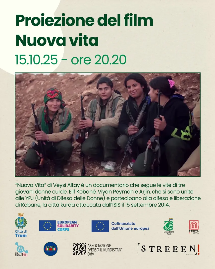Il 14 e 15 Ottobre 2025, si conclude la Medea – Festa dei Popoli 2025 con due giorni di grande intensità e valore culturale interamente dedicati al Popolo Kurdo, presso HUB Porta Nova in via Nigro 18 a Trani. Ingresso libero.