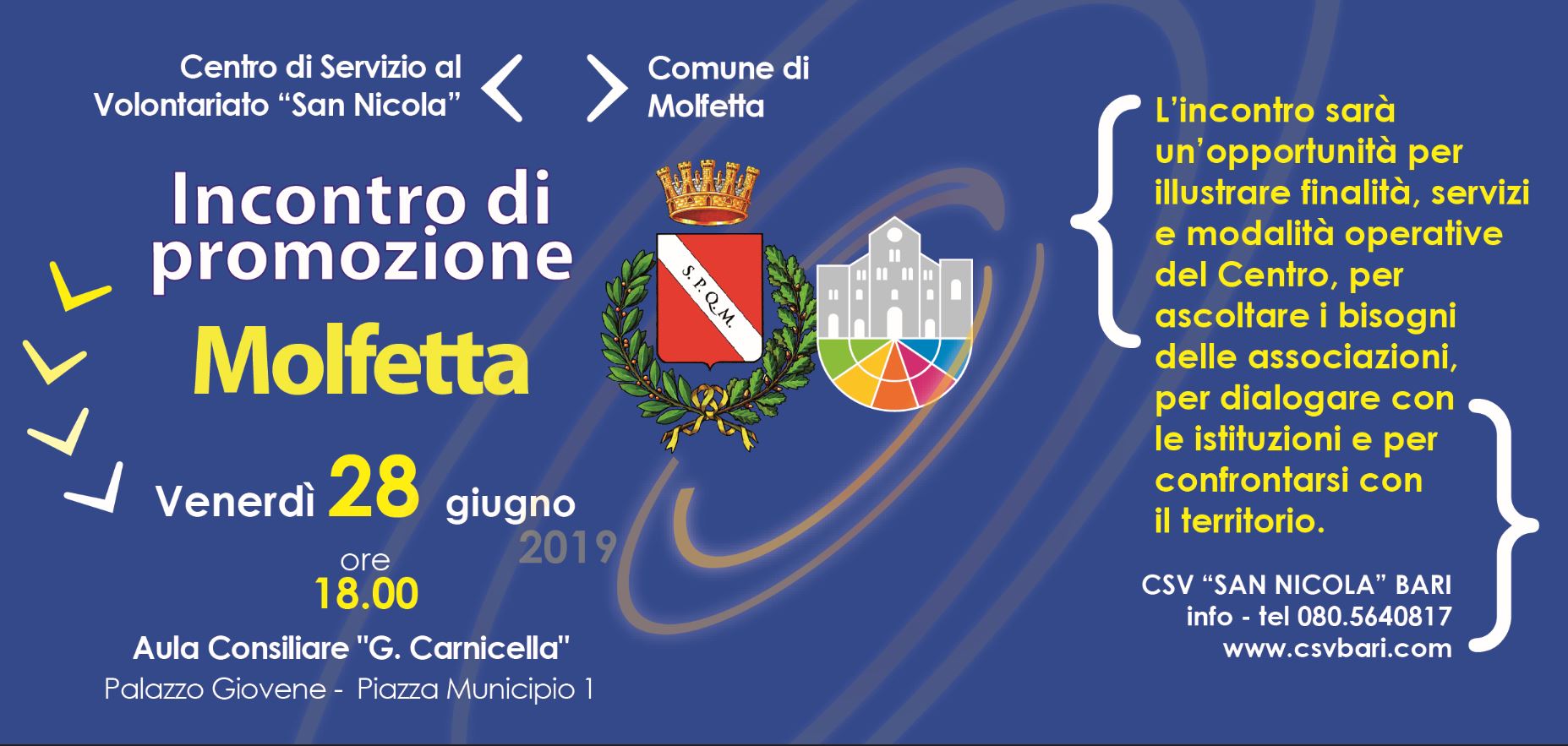 incontro di promozione e animazione territoriale a Molfetta 28 Giugno 2019