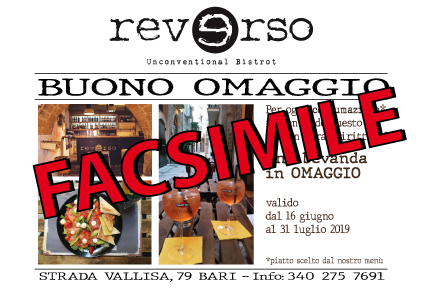 Buono sconto - Reverso Unconventional Bistrot - Volontariato in Corsa