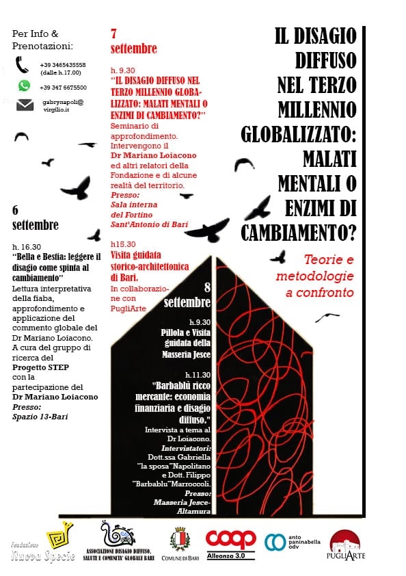 Locandina Il Disagio Diffuso nel Terzo Millennio 6-7-8 settembre 2019