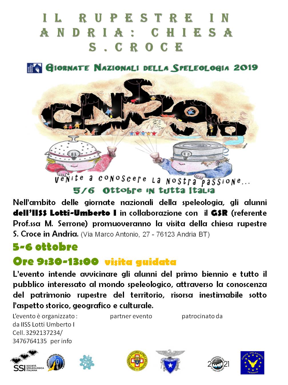 LOCANDINA Visita guidata Chiesa Santa Croce Andria 2019 - Gruppo Speleologico Ruvese
