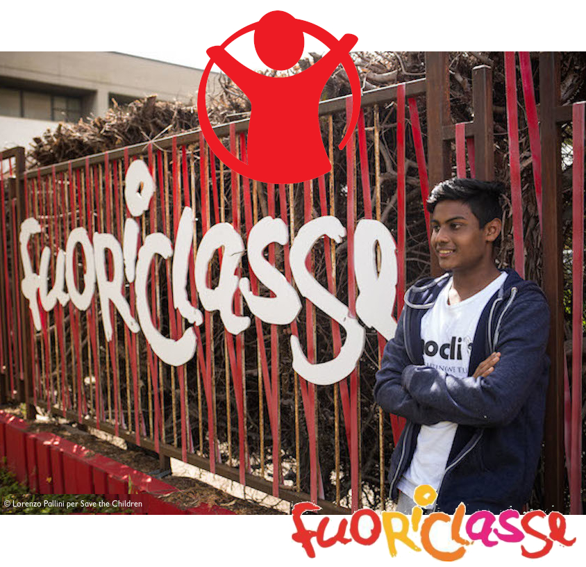 banner Volontari per Fuoriclasse in Movimento Bari Save the Children