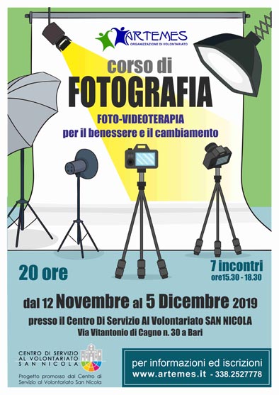 locandina Fotovideoterapia benessere e cambiamento ARTEMES prog CSVSN ec