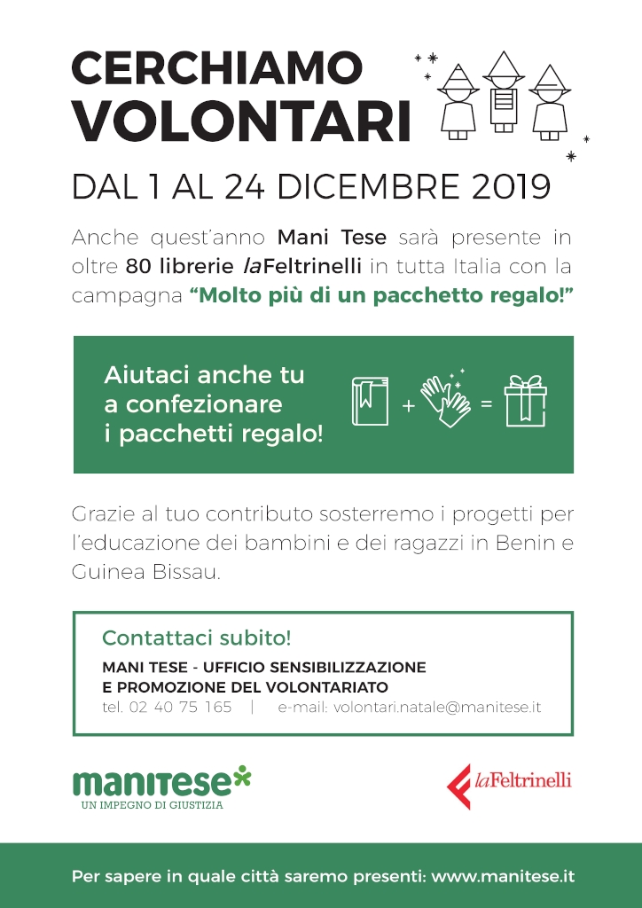 locandina Mani Tese cerca volontari 2019