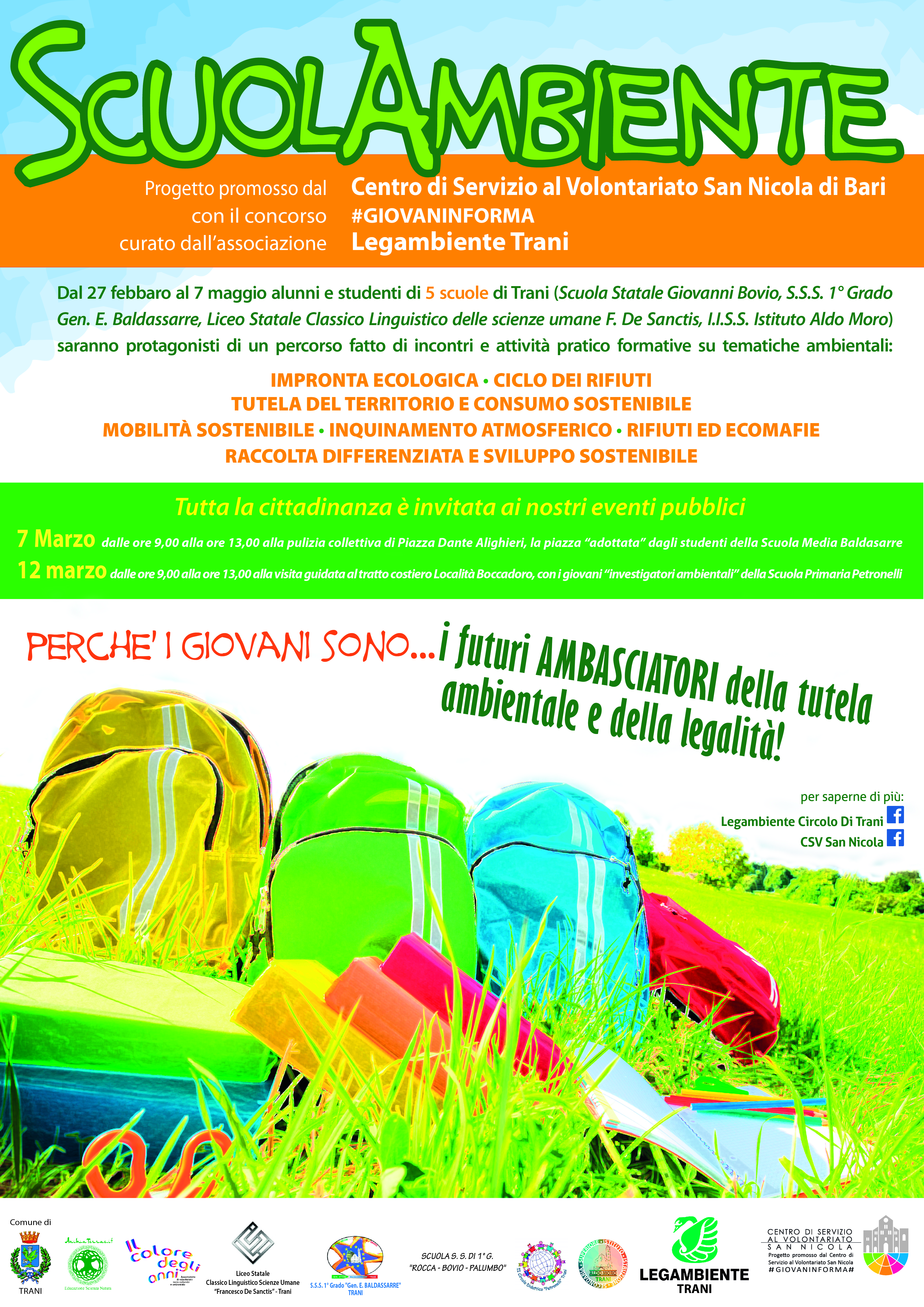 Locandina ScuolAmbiente Legambiente #GIOVANINFORMA - CSVSN