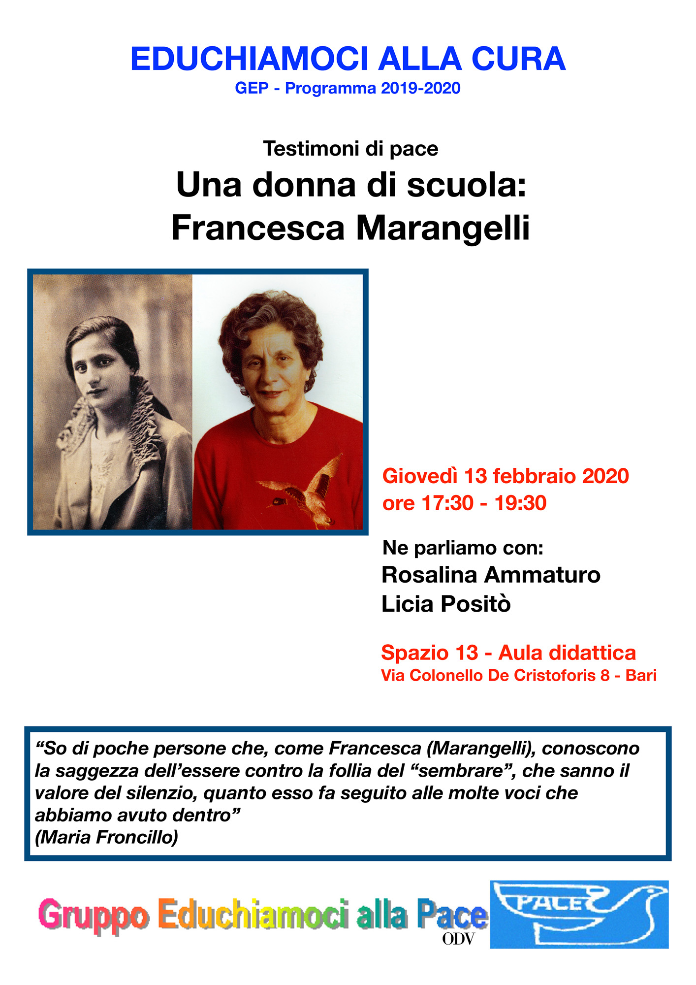 Locandina Una donna di scuola Francesca Marangelli