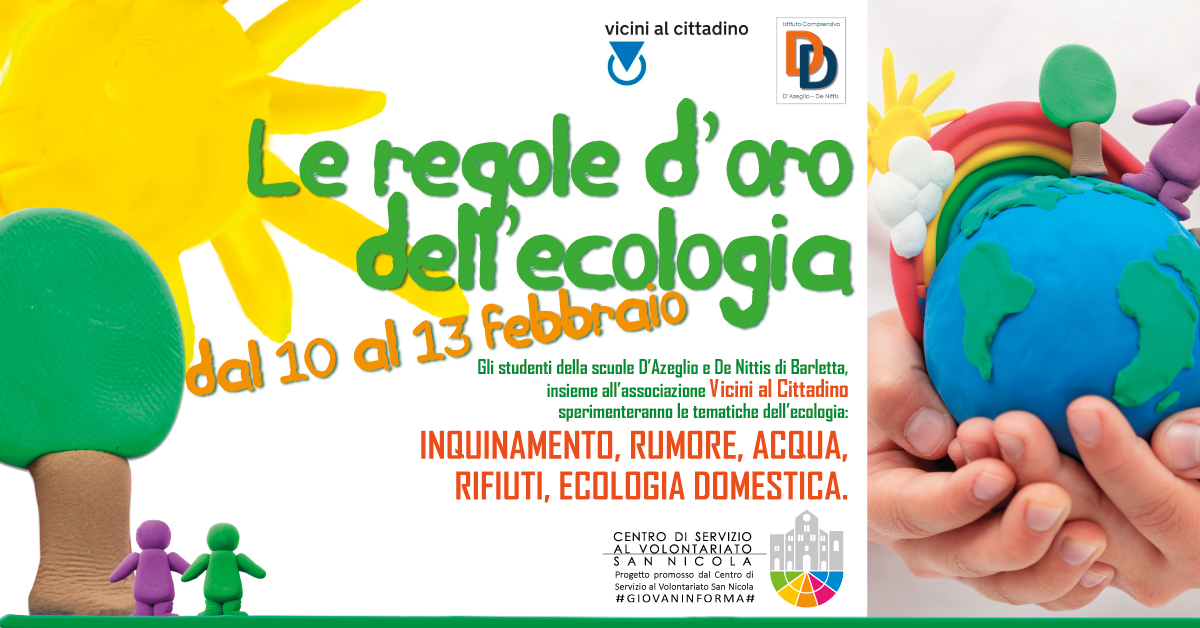 banner Le regole d’oro dell’Ecologia Vicini al cittadino - #giovaninforma CSVSN