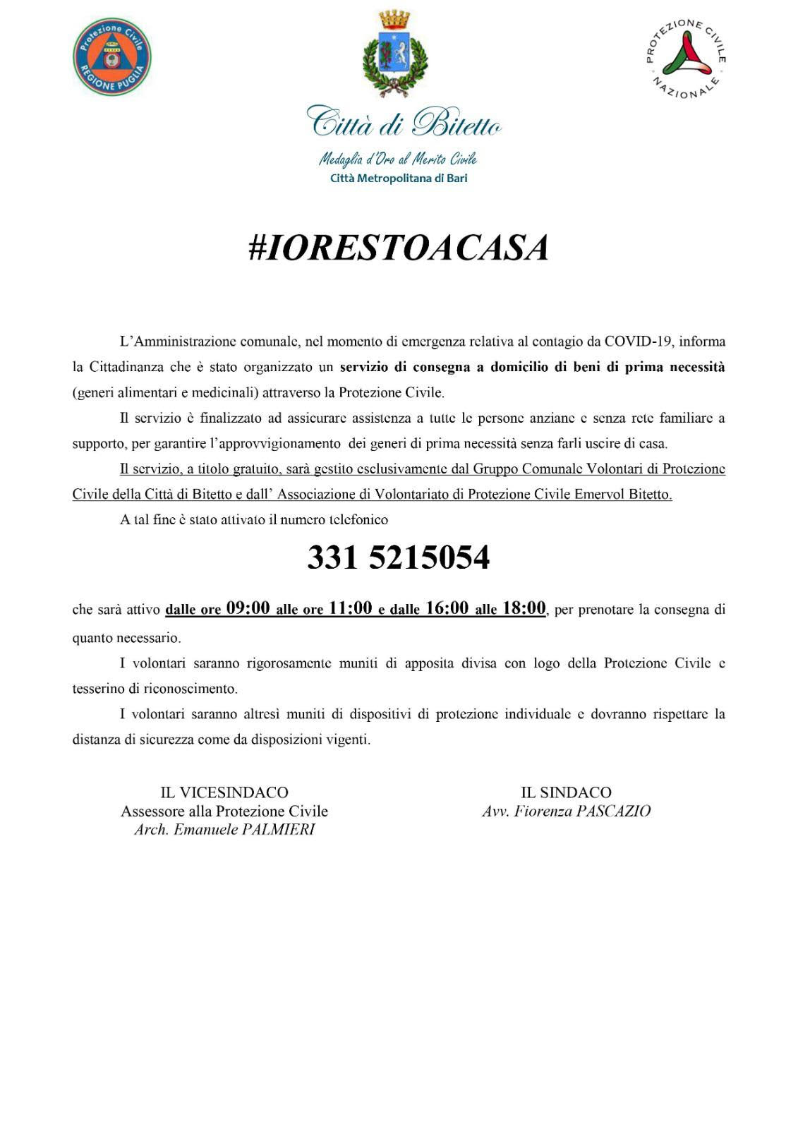 manifesto Bitetto emergenza