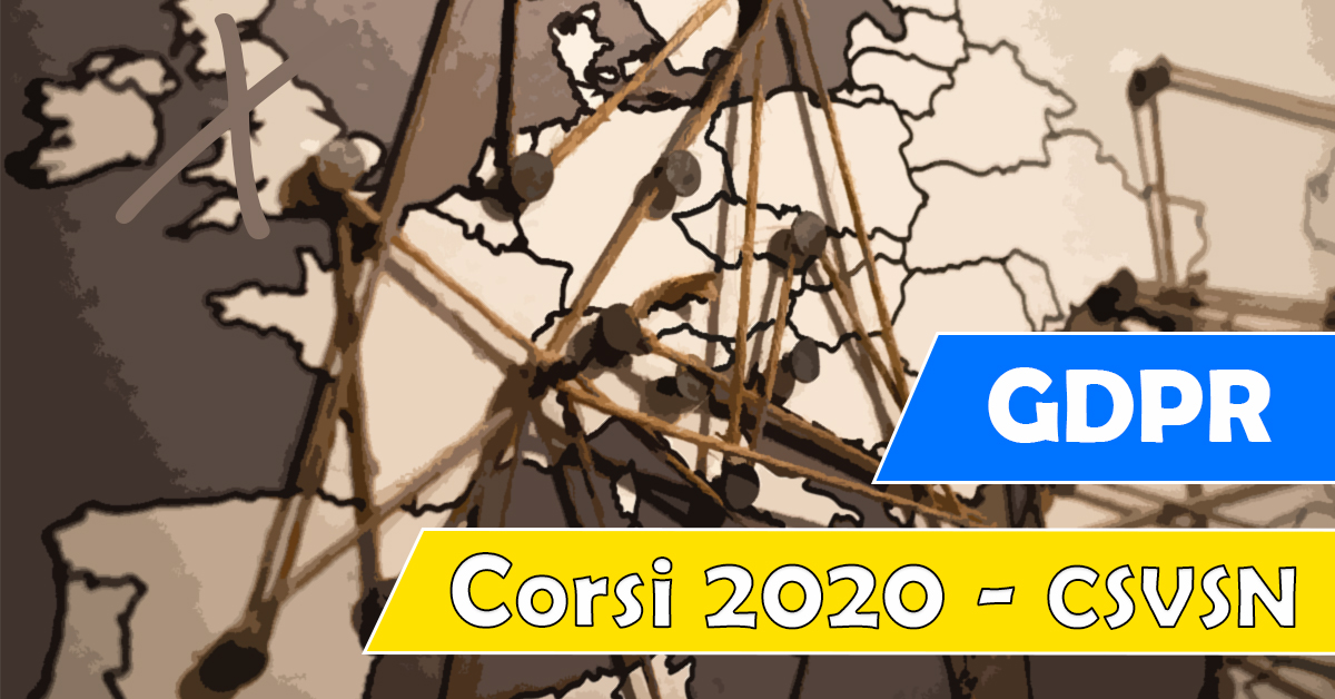 Banner GDPR - Regolamento europeo in materia di protezione dei dati personali - Corso 2020