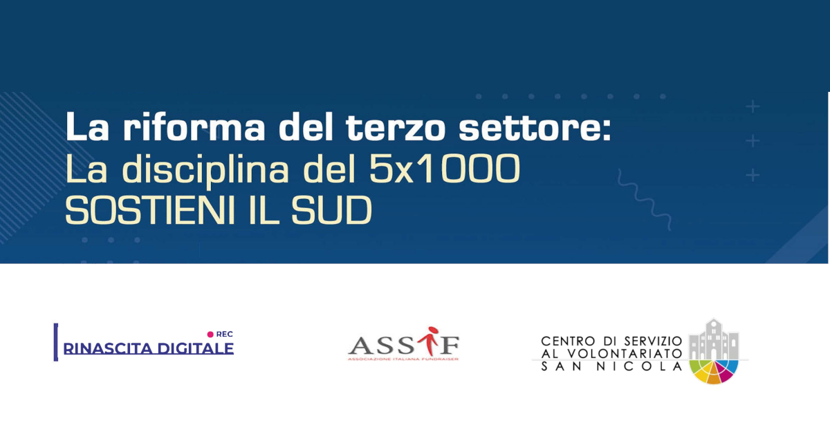 Banner La riforma del terzo settore la disciplina del 5x1000 luglio 2020