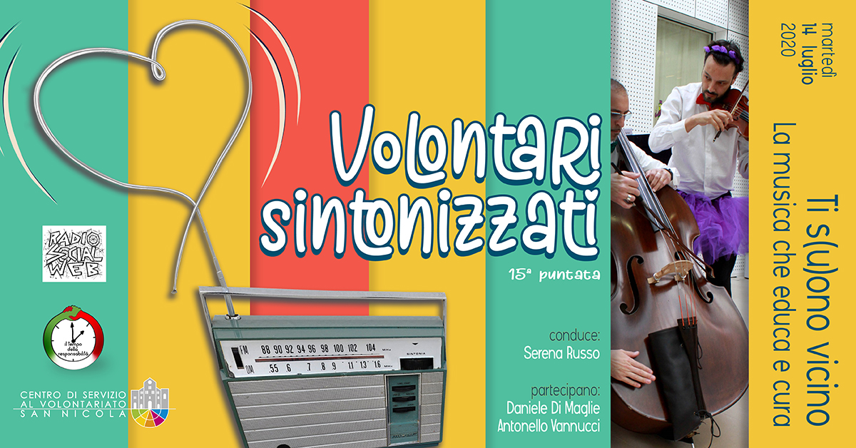 Banner Ti suono vicino. La musica che educa e cura - Volontari sintonizzati CSVSN