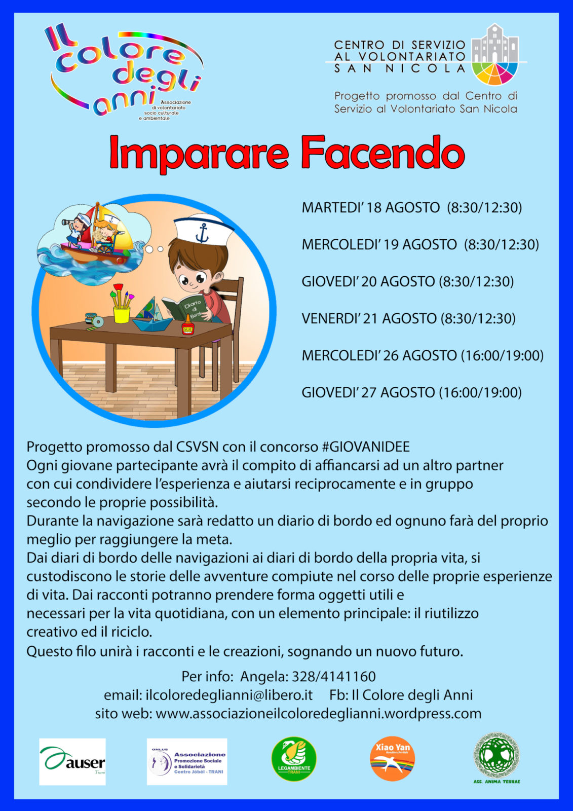 Locandina Imparare facendo #GIOVANIDEE CSV San Nicola-