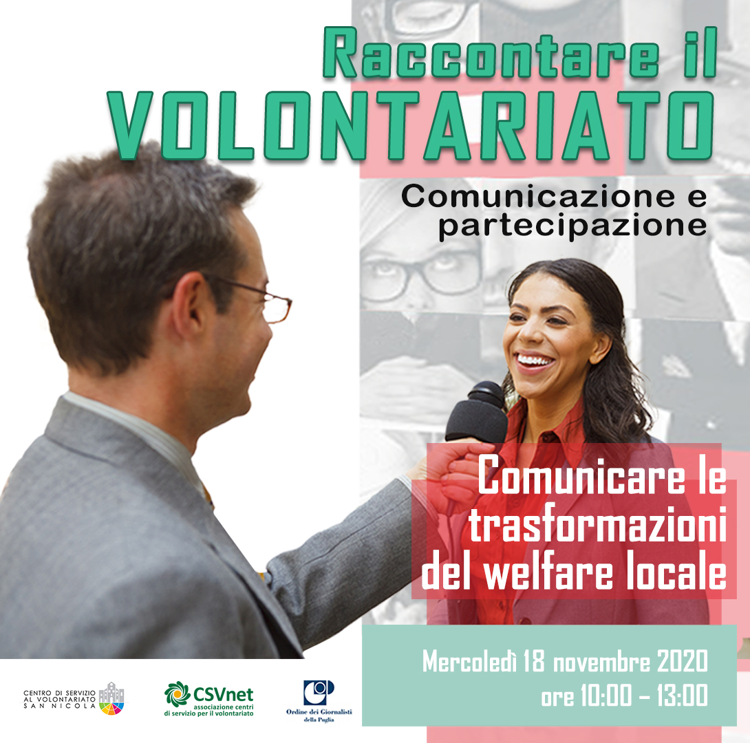 Comunicare le trasformazioni del welfare locale RACCONTARE IL VOLONTARIATO