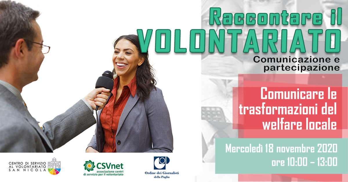 Comunicare le trasformazioni del welfare locale RACCONTARE IL VOLONTARIATO