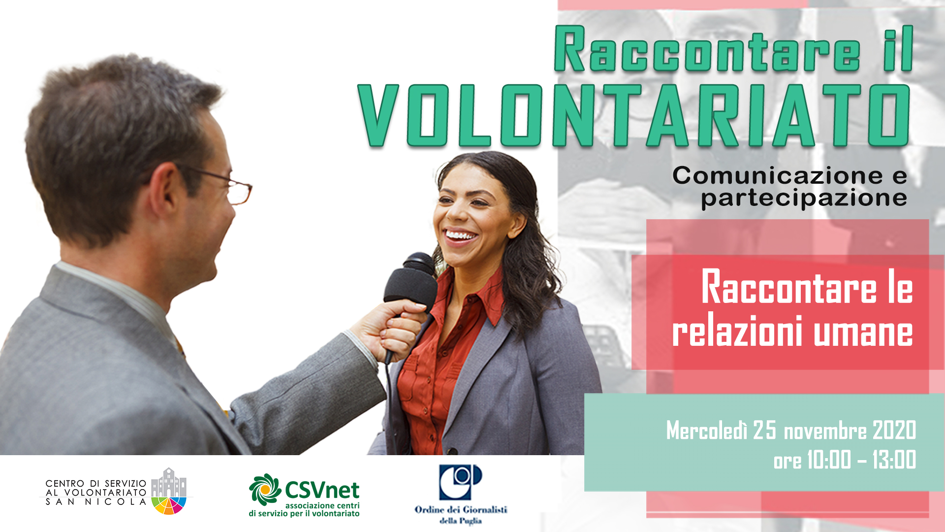 Cittadini, volontariato e relazioni umane: il racconto dei media 25 novembre